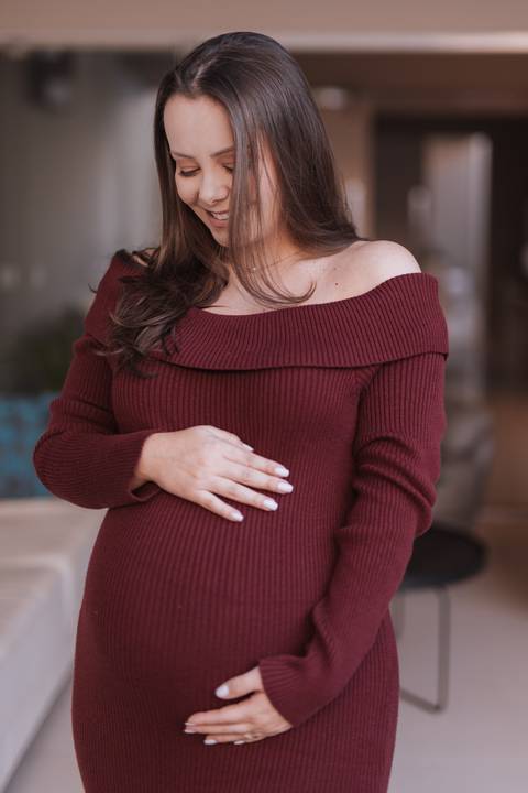 ensaio de gestante em casa'