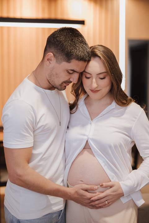 ensaio de gestante em casa'