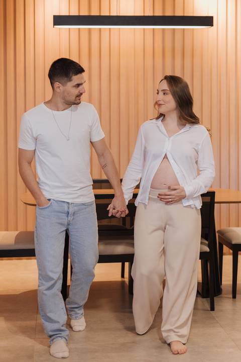 ensaio de gestante em casa'