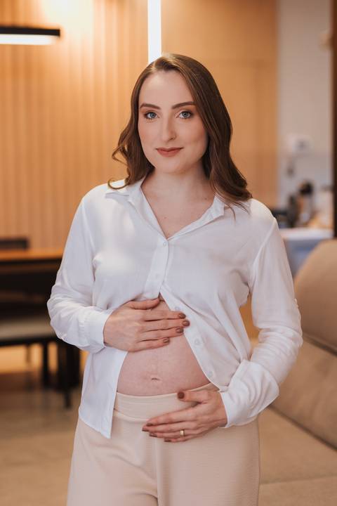 ensaio de gestante em casa'