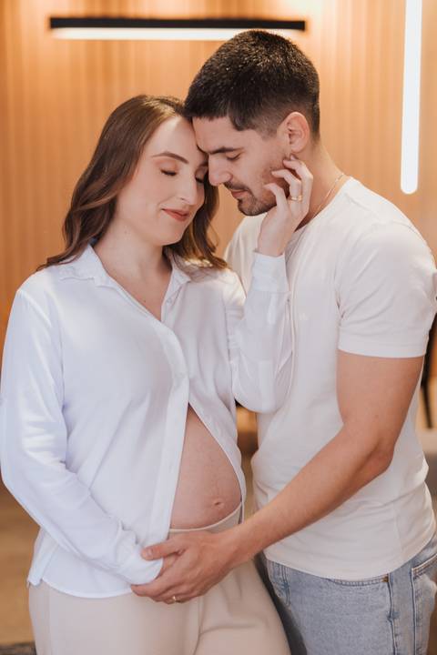 ensaio de gestante em casa'