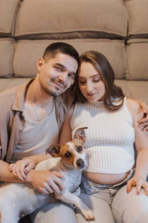 ensaio de gestante em casa'