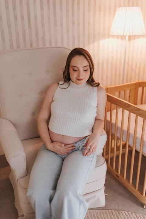 ensaio de gestante em casa'