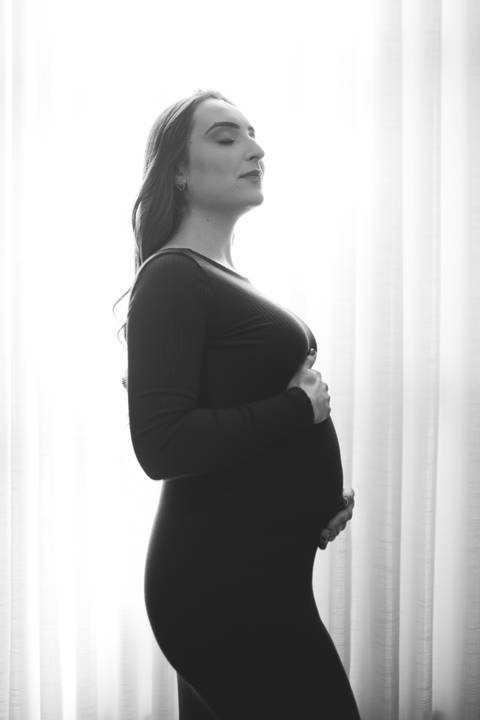 ensaio de gestante em casa'