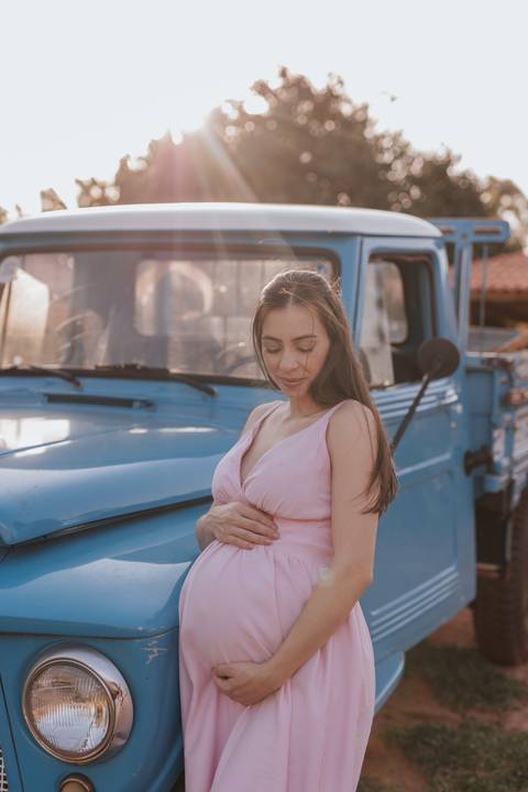 ensaio de gestante no campo '