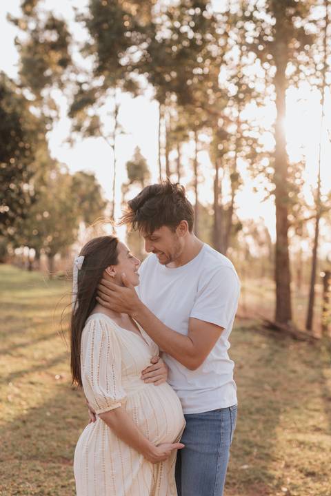 ensaio de gestante no campo '