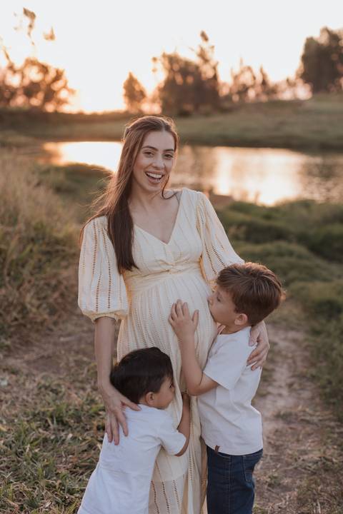 ensaio de gestante no campo '