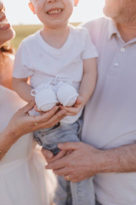 Inspiração de ensaio revelação de sexo do baby no campo '