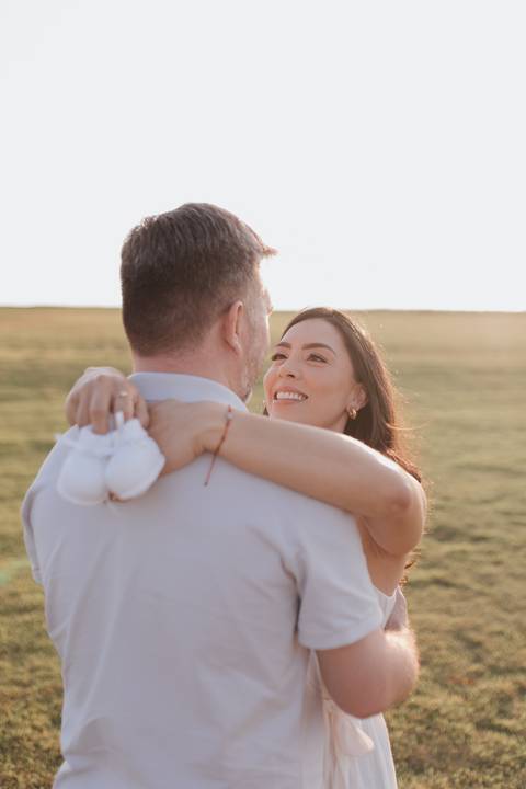 Inspiração de ensaio revelação de sexo do baby no campo '