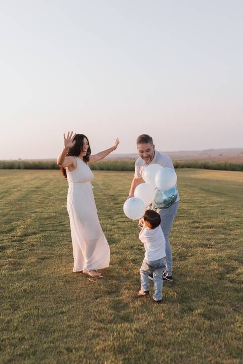 Inspiração de ensaio revelação de sexo do baby no campo '