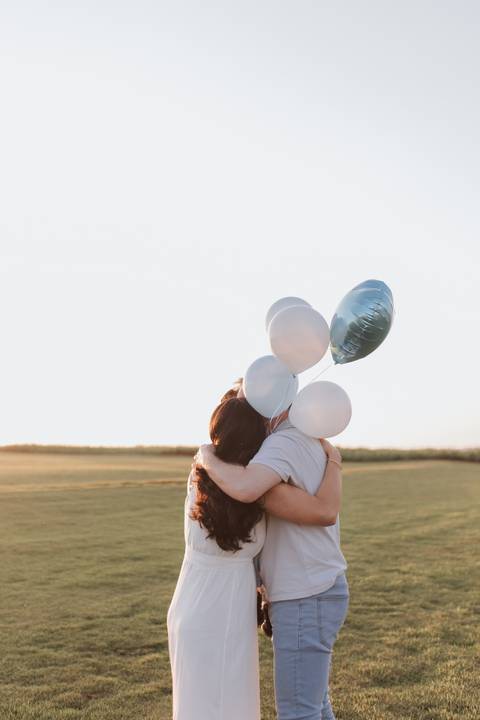 Inspiração de ensaio revelação de sexo do baby no campo '