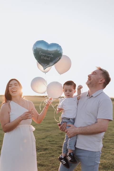 Inspiração de ensaio revelação de sexo do baby no campo '