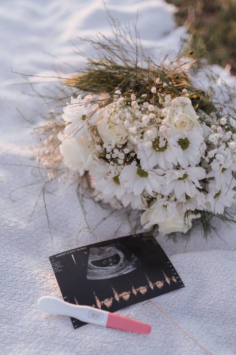 Inspiração de ensaio revelação de sexo do baby no campo '