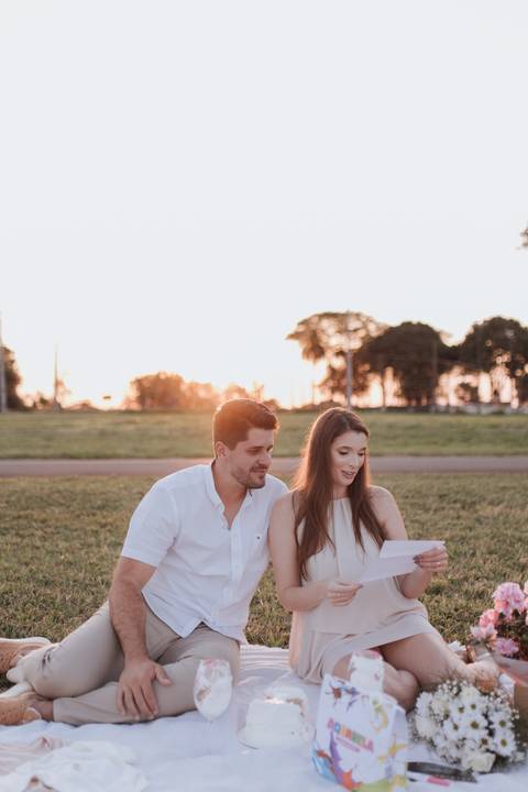 Inspiração de ensaio revelação de sexo do baby no campo '