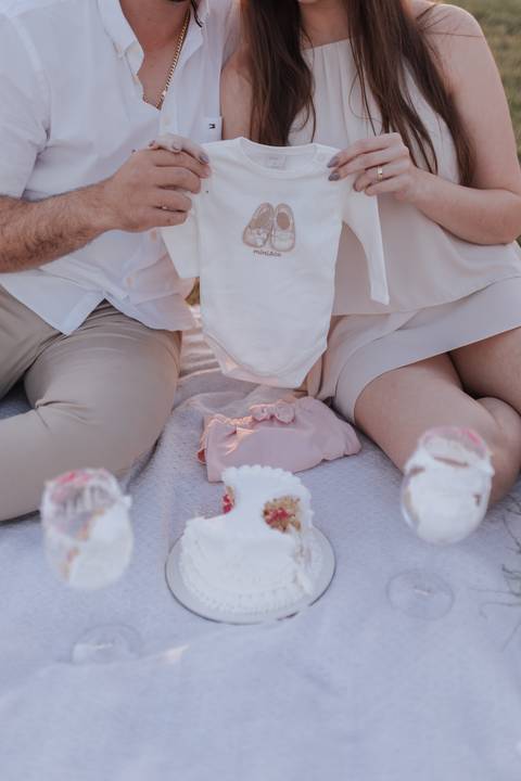 Inspiração de ensaio revelação de sexo do baby no campo '