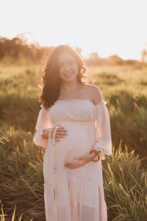 ensaio de gestante no campo '