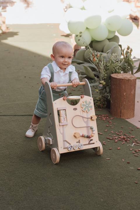 Decoração de aniversário de 1 ano com tema de bosque'