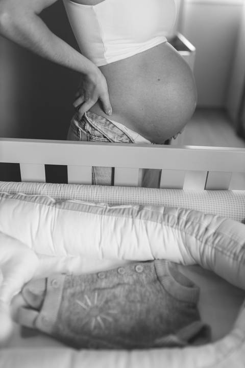 ensaio de gestante em casa'