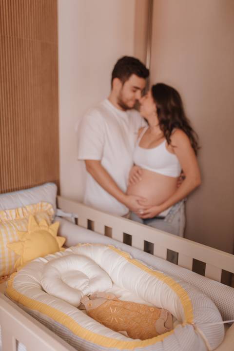 ensaio de gestante em casa'