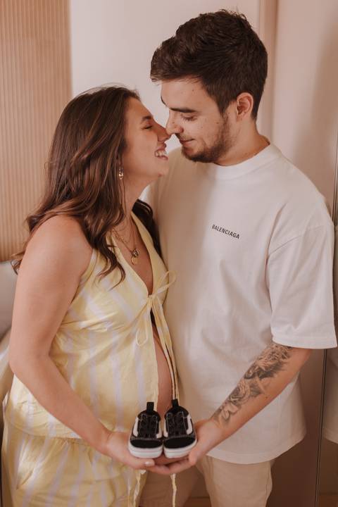 ensaio de gestante em casa'