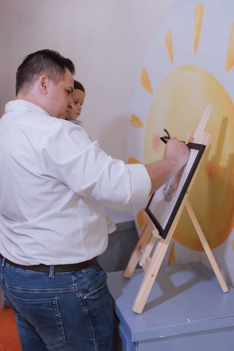 Decoração de aniversário de 1 ano de gêmeos com tema primeira volta ao sol'