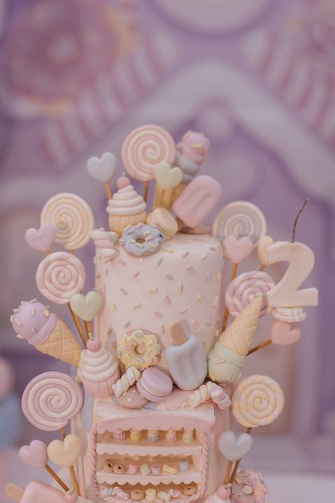 Decoração de aniversário de 2 ano com tema de Minnie'
