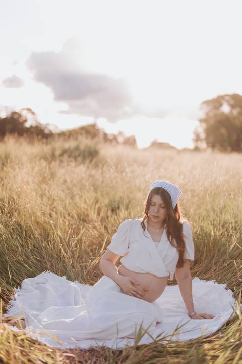 inspiração de ensaio de gestante no campo'