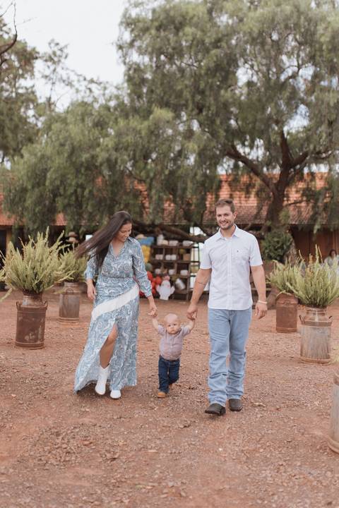 Inspiração de decoração de aniversário de 1 ano com tema de fazenda'