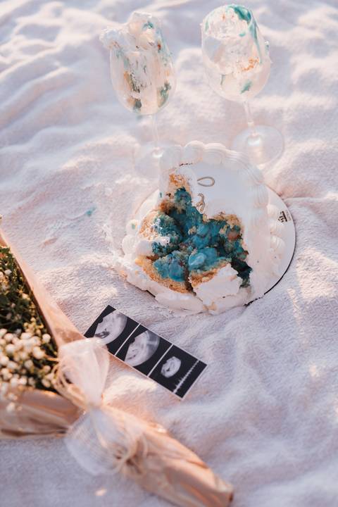 Inspiração de ensaio revelação de sexo do baby no campo '