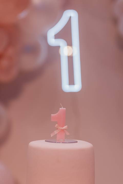 Decoração de aniversário de 1 ano com tema de ursinho'