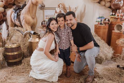 Decoração de aniversário de 6 anos com tema de fazenda'