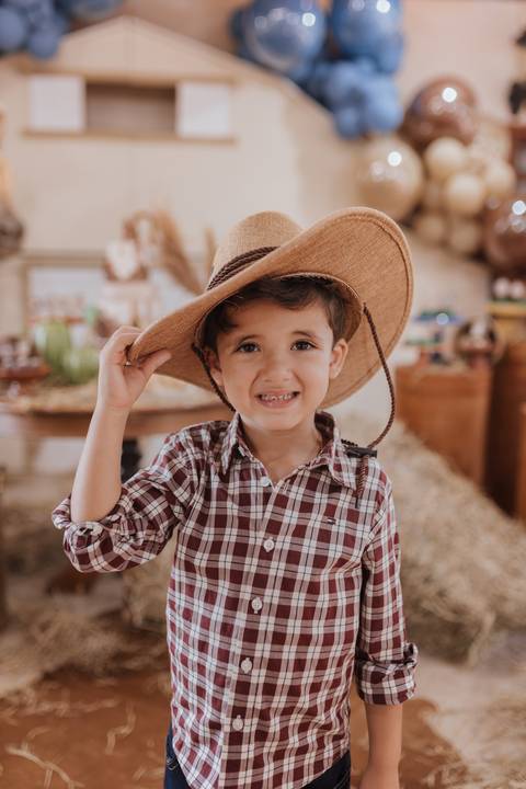 Decoração de aniversário de 6 anos com tema de fazenda'