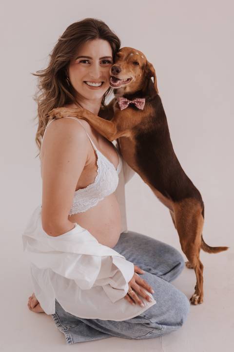 inspiração de ensaio gestante no estudio'