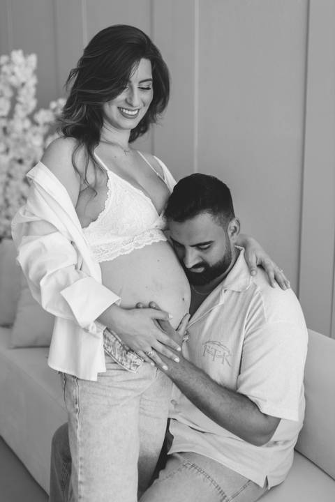 inspiração de ensaio gestante no estudio'