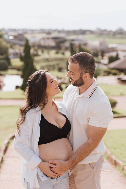 inspiração de ensaio gestante no parque do japão'