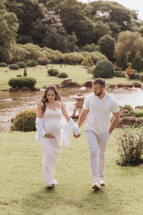 inspiração de ensaio gestante no parque do japão'