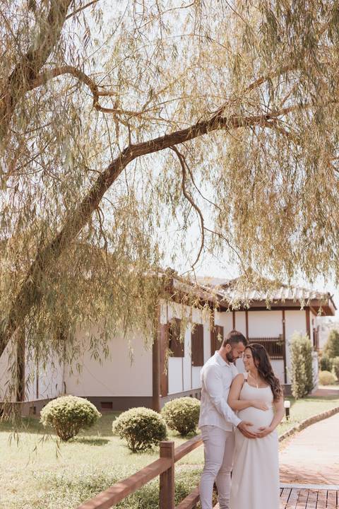 inspiração de ensaio gestante no parque do japão'
