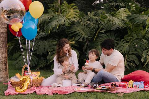 ensaio em família ao ar livre, comemoração de aniversário de 3 anos'