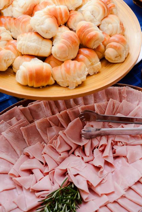 coffee break pronto para receber participantes de evento corporativo realizado no Museu Histórico Nacional'