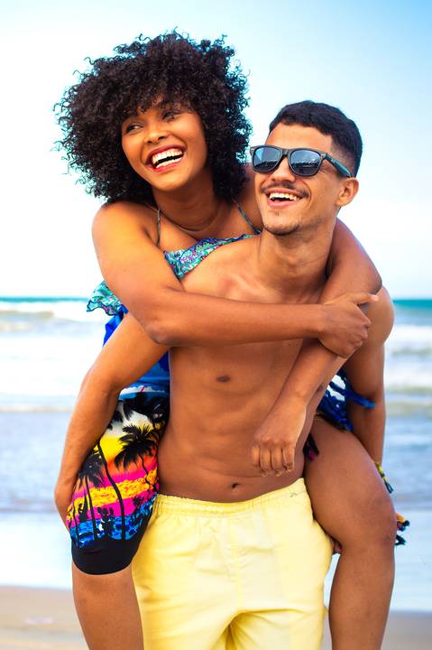 Ensaio externo casal Kézia + Rafael, Guriri São Mateus, Agência Cricaré'