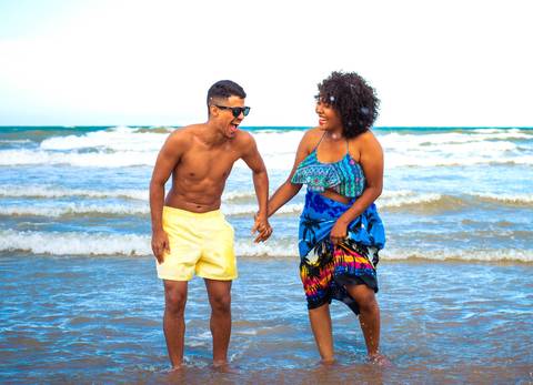 Ensaio externo casal Kézia + Rafael, Guriri São Mateus, Agência Cricaré'