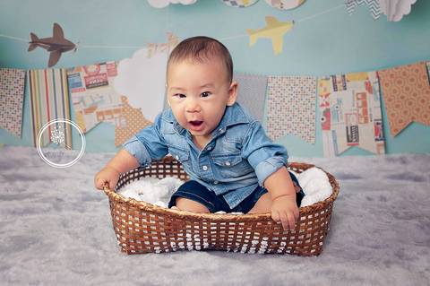 Fotógrafa Damaris Quedevez faz ensaio de 6 meses encantador em Barra Mansa e Volta Redonda - RJ (Ensaio de bebê - Davi | Newborn Gestante Bebê Família) Foto de bebê'