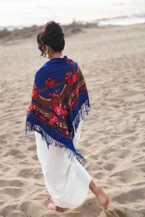 Detalher de Ariane ao vento junto ao mar'