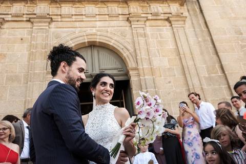 Alegria partilhada com todos a saida da cerimonia'