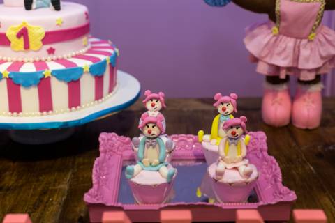 Cupakes palhacinhos do circo rosa'