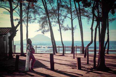 Ensaio de gestante externo em Grumari/RJ'