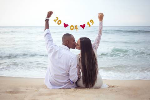 Save the date Elen e Caio em Grumari/RJ'