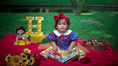 ensaio de criança temático branca de neve-'
