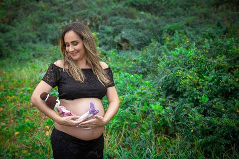 Fotografia de gestante em ensaio externo/parinha'