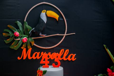@marsalla eventos com decoração tropical mostra festiva realizada no Valqueire '